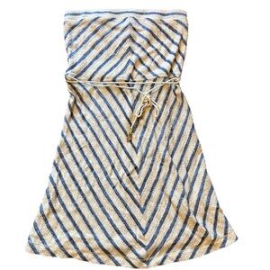 Juicy Couture Nautical Blue & Cream y2k Striped Terry Cloth Swim Coverup Size S